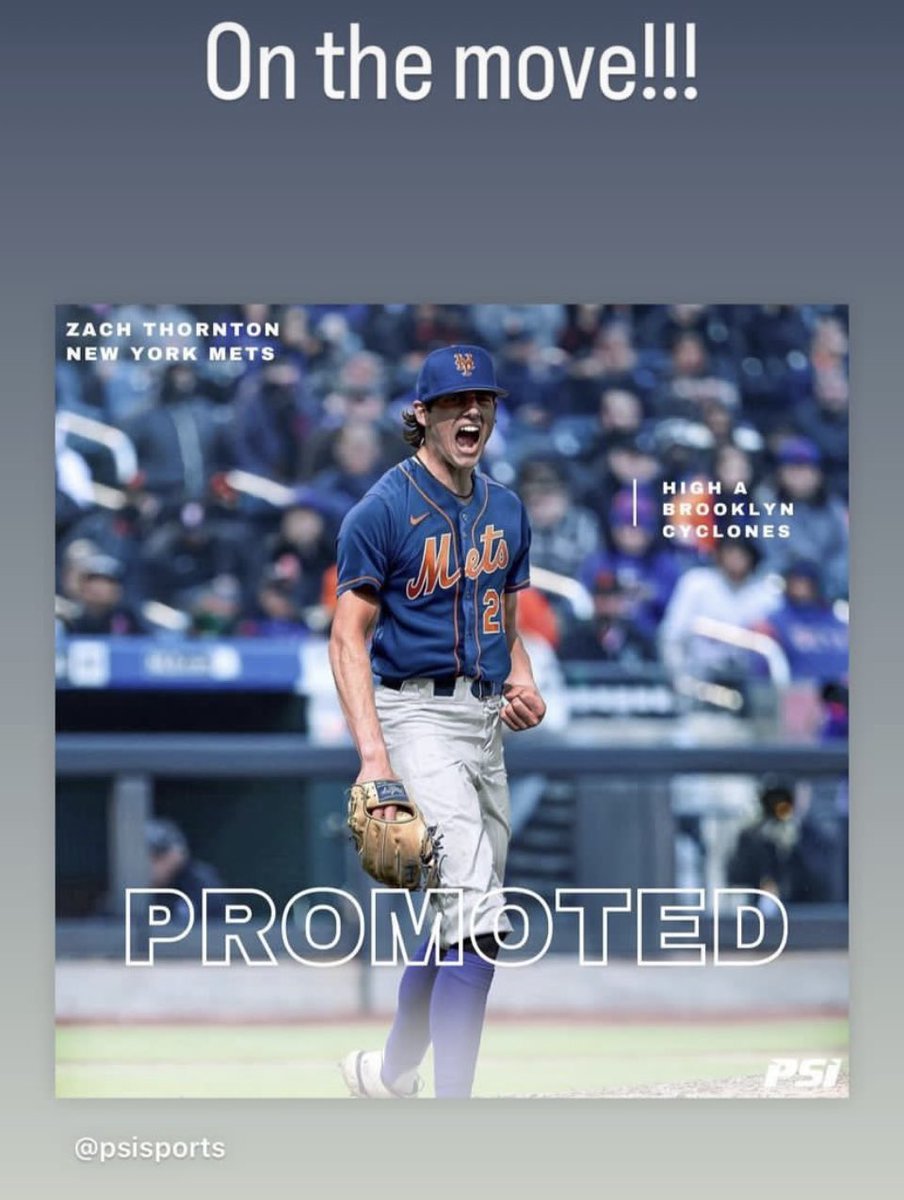Congrats <a href="/ZThor22/">Zach</a> on your promotion to the <a href="/BKCyclones/">Brooklyn Cyclones</a> <a href="/MetsPlayerDev/">Mets Player Development</a> 
Keep being you!