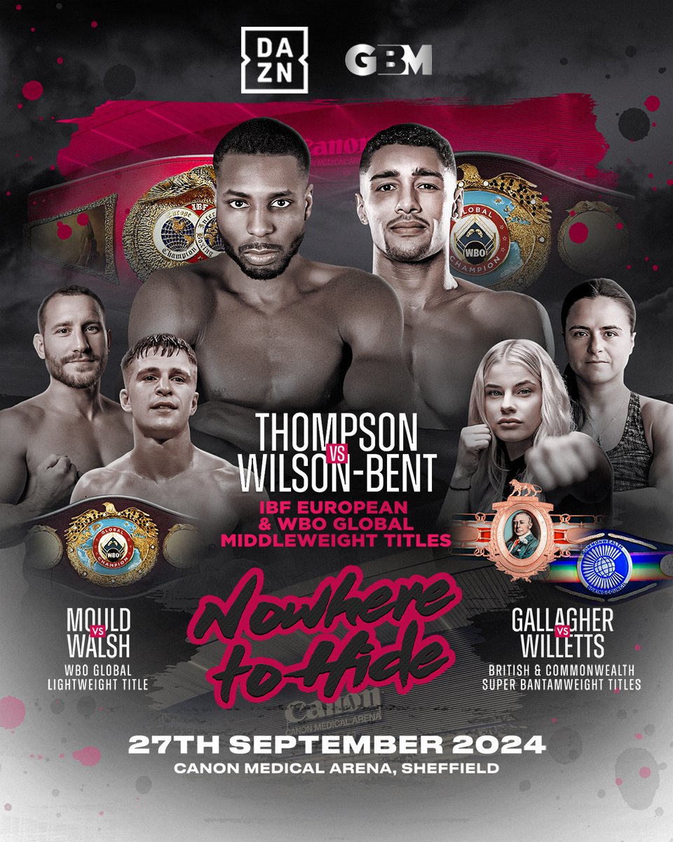 𝙈𝙞𝙙𝙙𝙡𝙚𝙬𝙚𝙞𝙜𝙝𝙩 𝙈𝙖𝙙𝙣𝙚𝙨𝙨 💥

Unbeaten <a href="/shakielthompson/">Shak Thompson</a> takes on <a href="/RiverWBboxing/">River</a>, Sep 27, live on DAZN 

#ThompsonWilsonBent
