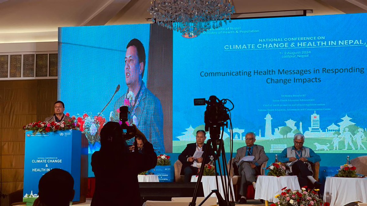 bhaktakce's tweet photo. Two-day national conference on climate change and health, organized Ministry of Health and Population and WHO Nepal, has successfully completed. I am delighted to be a part. Thank you so much to all. #ClimateConferences #Nepal #ClimatechangeandHealth https://t.co/jHT1nX4DP4