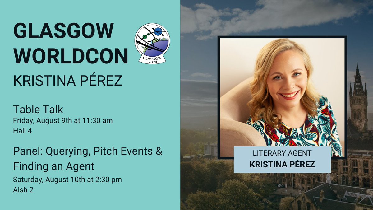 Pérez Literary & Entertainment Ltd. (@perez_literary) on Twitter photo Are you attending <a href="/Glasgowin2024/">Glasgow 2024, A Worldcon For Our Futures</a> this year? Come see our Managing Director <a href="/kkperezbooks/">Kristina Pérez Updates</a> and ask any publishing-related questions you may have! Are you attending <a href="/Glasgowin2024/">Glasgow 2024, A Worldcon For Our Futures</a> this year? Come see our Managing Director <a href="/kkperezbooks/">Kristina Pérez Updates</a> and ask any publishing-related questions you may have!
