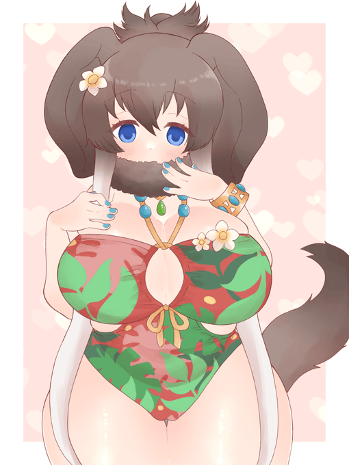 水着マンモスさん美しい〜😍💖の勢いで盛ってしまいました🍖 