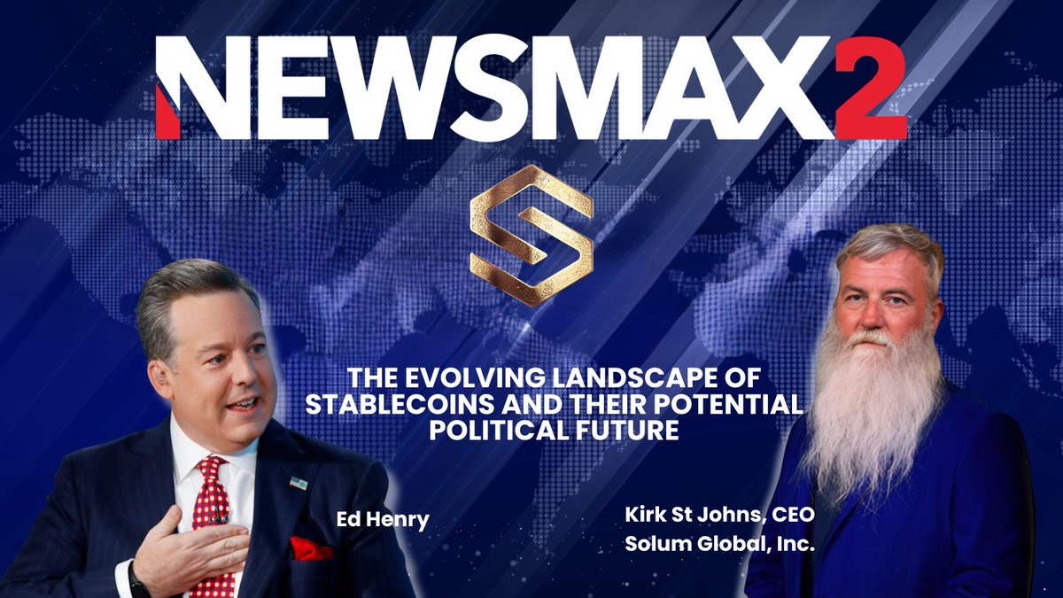 Last Friday, @SolumGlobal CEO <a href="/CKirk2023/">Kirk St Johns</a> joined @EdHenry on The Briefing from @Newsmax. They discussed stablecoins and how the presidential 
election could impact their regulation and adoption.  

Watch the video ⬇️ 
youtu.be/MWG4GehJkGY