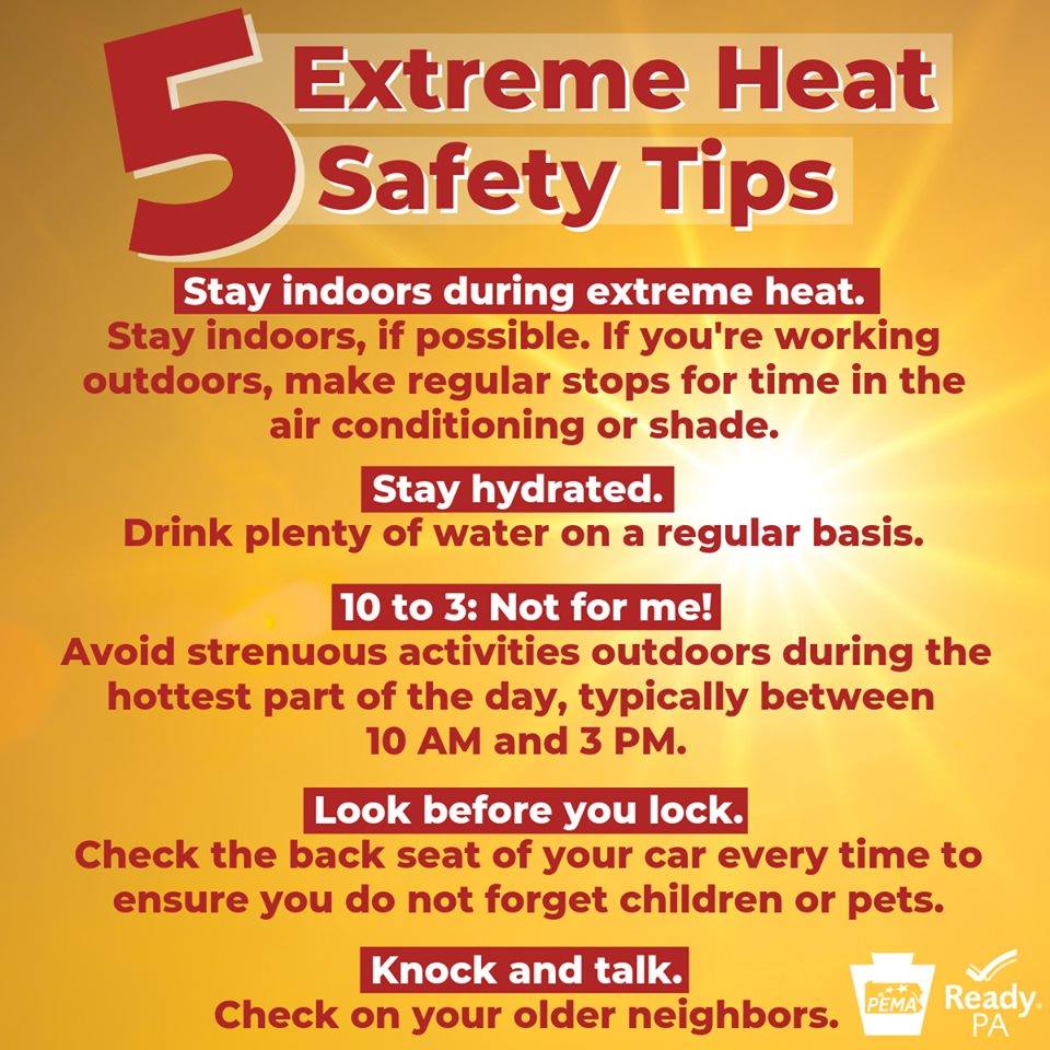 YorkCountyOEM's tweet photo. It is going to be another hot day with a heat advisory until 7pm.
#heatsafetytips https://t.co/TxOlXE1gUj