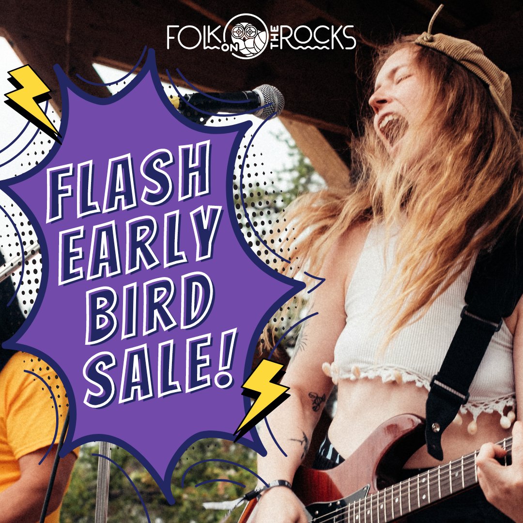 ⚡️FLASH EARLY BIRD TICKET SALE FOR #FOTR2025 STARTS NOW!⚡️

Tickets will be $130 with only 50 available – that’s almost half the price of a regular 2025 ticket. More: folkontherocks.com/news/fotr-2025…
