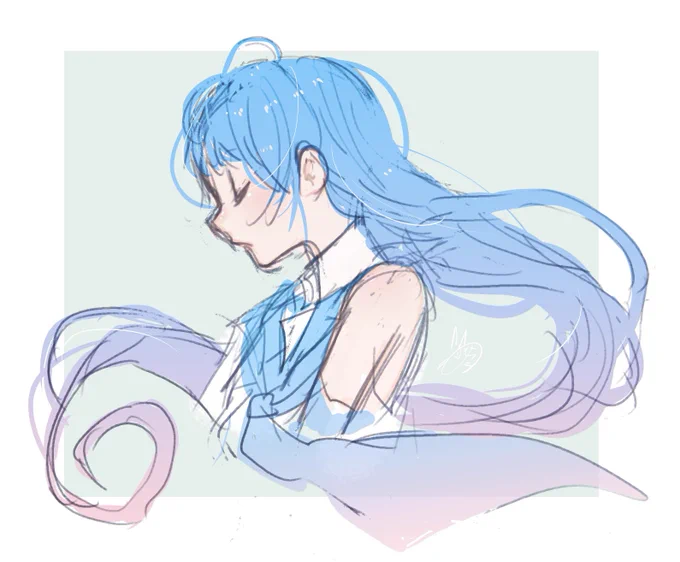 寝る前ささっとお絵描き。艦これ 五月雨 