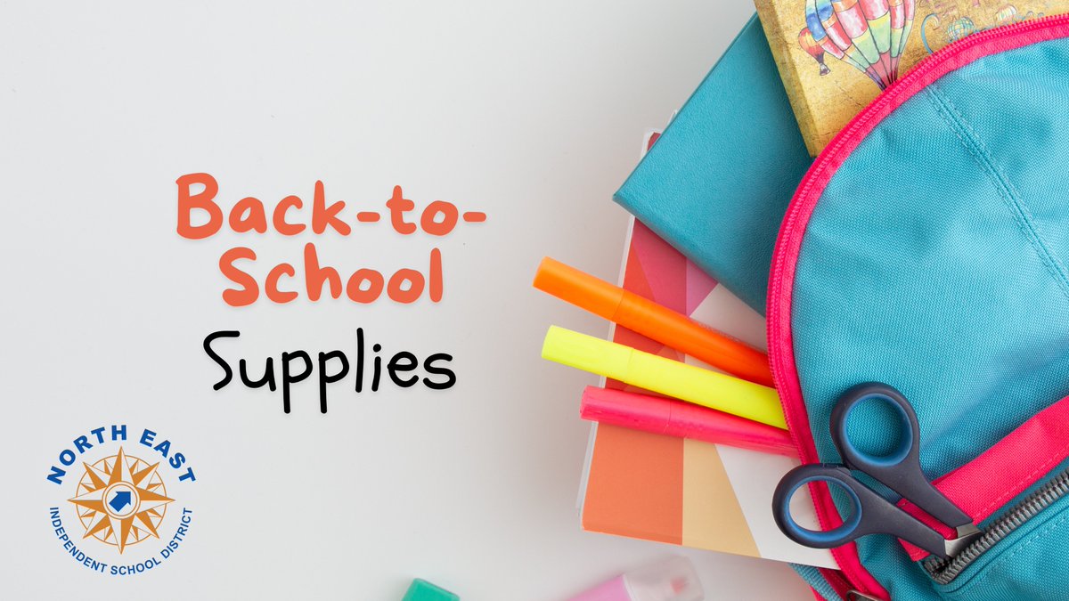 📚🎒 The first day of school is almost here! 🏫✏️

Make sure to check out the NEISD Supplies lists at neisd.net/supplies for everything you need on the first day, August 12th.

Let's start the new year prepared and excited #theNEISDway!