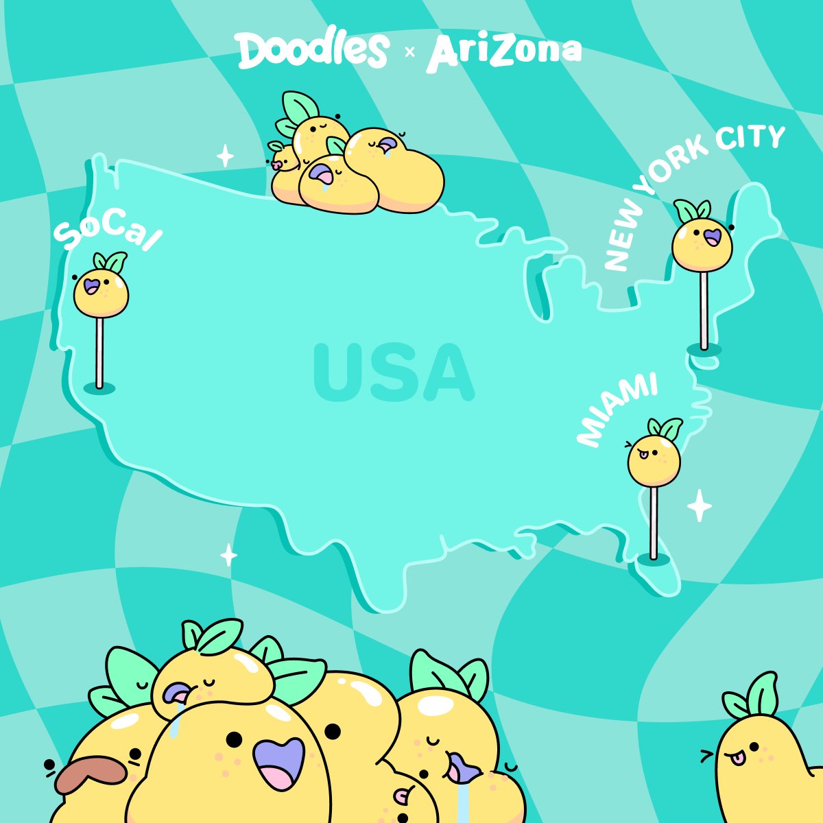get in bestie - let’s go grab a drink 🍋

if you’re in NYC, SoCal or Miami, for a limited time you can find <a href="/DrinkAriZona/">AriZona Iced Tea</a> x Doodles iced tea with lemon in stores near you

let's see those sightings 📸