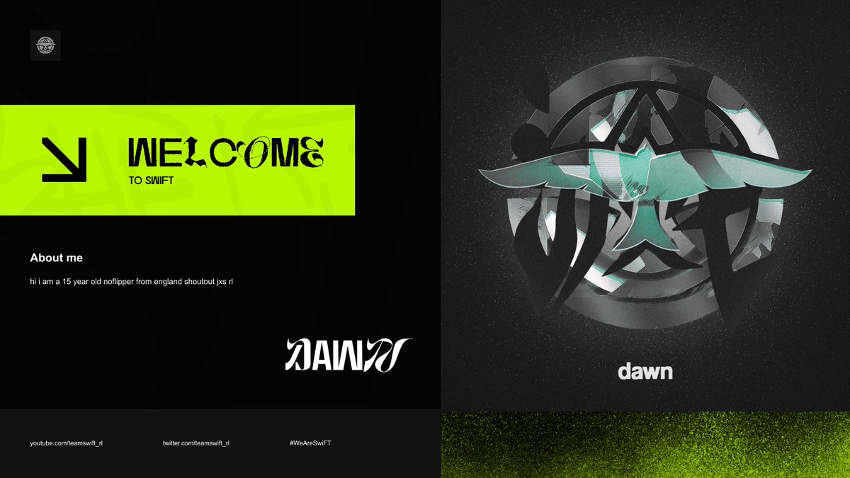 TeamSwiFT_RL's tweet image. Please Welcome @dawnrl123 to SwiFT as our newest Noflipper!

@fuggushima 🎨
#TeamSwiFT #NewerFasterBetter