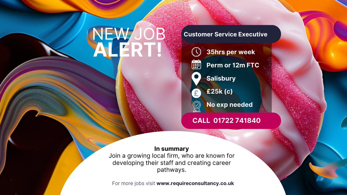We are  looking for a talented Customer Service Executive to join a thriving  Service team in the heart of Salisbury. 

Call 01722  741840 or visit  requireconsultancy.co.uk/job/customer-s… for  more information and to apply.

#salisburyjobs #customerserviceexecutivejobs