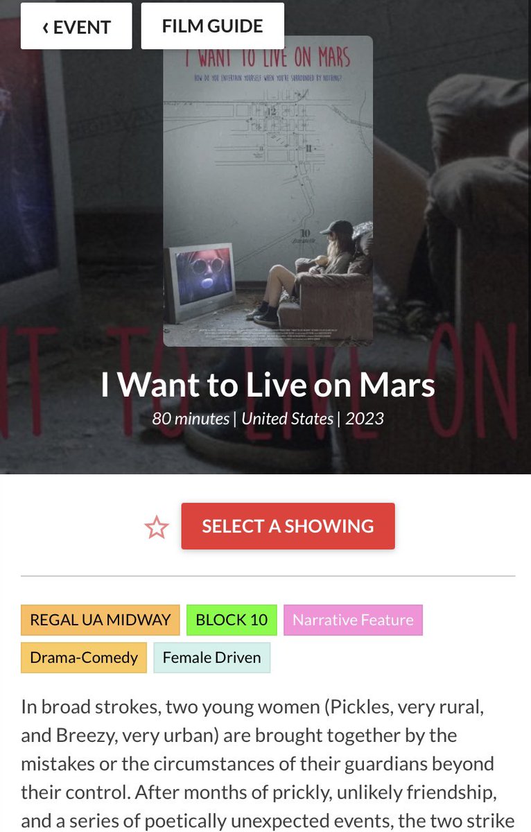 New York we’ll see you on August 5th at The FestivalofCinema NYC! <a href="/IwannalivonMars/">I Want To Live On Mars</a>
