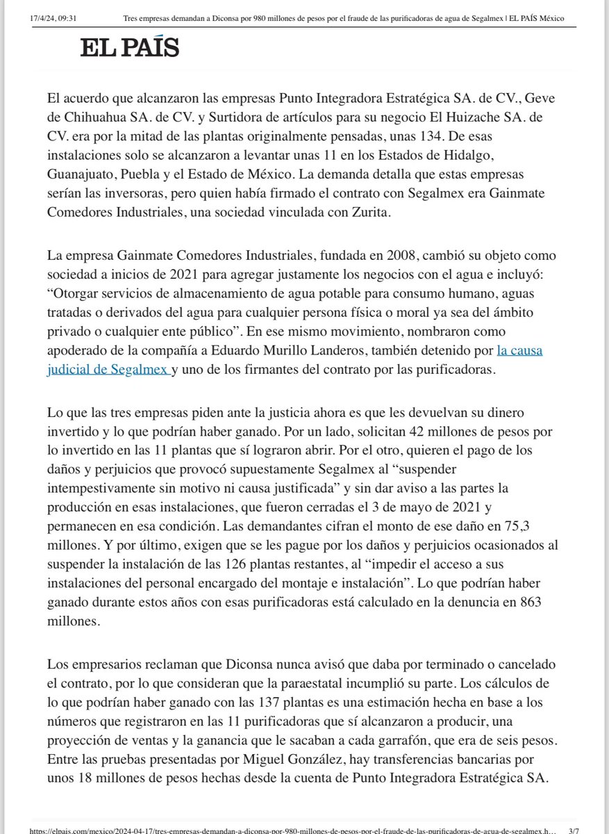 HernanGomezB's tweet photo. El escándalo @SegalmexLiconsa no cesa. Ahora tres empresas demandan a la empresa por incumplimiento de contrato en purificadoras de agua. 

https://t.co/9U2mTxeGFq https://t.co/hIUdkOXv4q