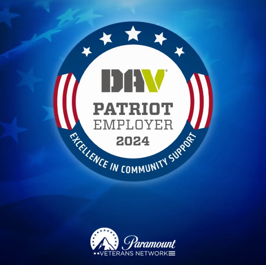 .<a href="/ParamountVetNet/">Paramount Veterans Network</a> receives the 2024 DAV Patriot Employer Special Recognition award for Excellence in Community Support. This national-level honor shows their unique commitment to honoring the sacrifices of our nation's heroes. finance.yahoo.com/news/paramount…