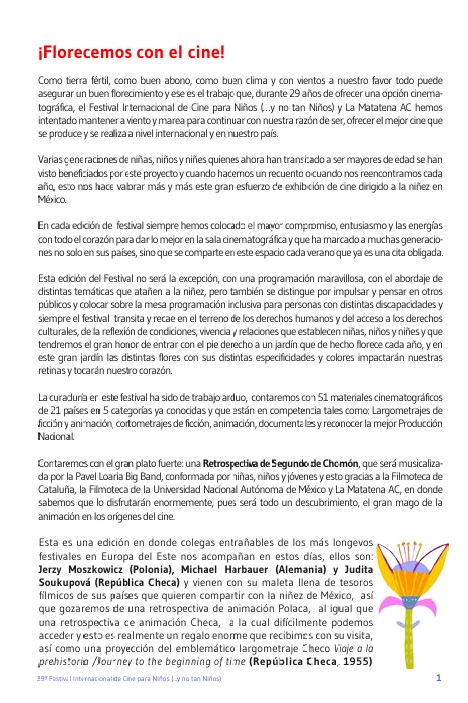 LaMatatenaAC's tweet photo. 🎉 ¡El #ProgramaDeMano del 29° Festival Internacional de Cine para Niños (...y no tan niños) ya está disponible!
👉Descárgalo ahora mismo: https://t.co/mVEbrMELyl
🌟#FlorecemosConCine https://t.co/3leXHKI6pm