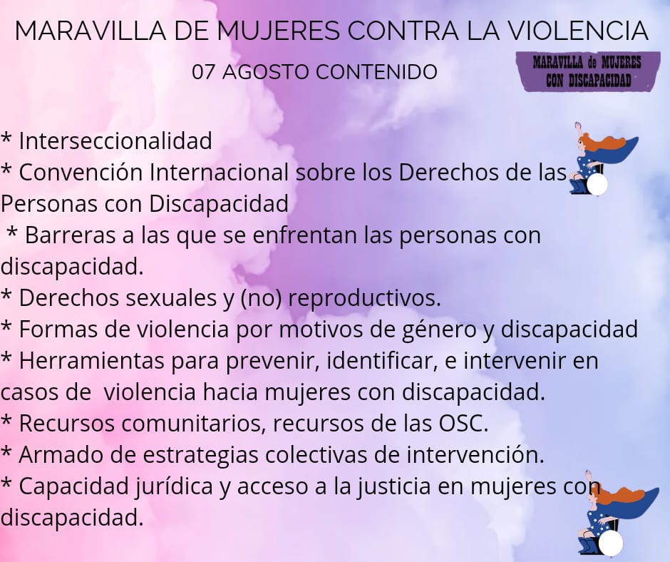 CTADISCAPACIDAD's tweet photo. Les mande el contenido del próximo taller: 
Interseccionalidad.
Barreras a las que se enfrentan las personas con discapacidad.
Derechos sexuales y (no) reproductivos.
 Violencia por motivos de género y discapacidad...(..)..
 https://t.co/C8gMMjai1g formulario de inscripción https://t.co/Aw38pz96ok