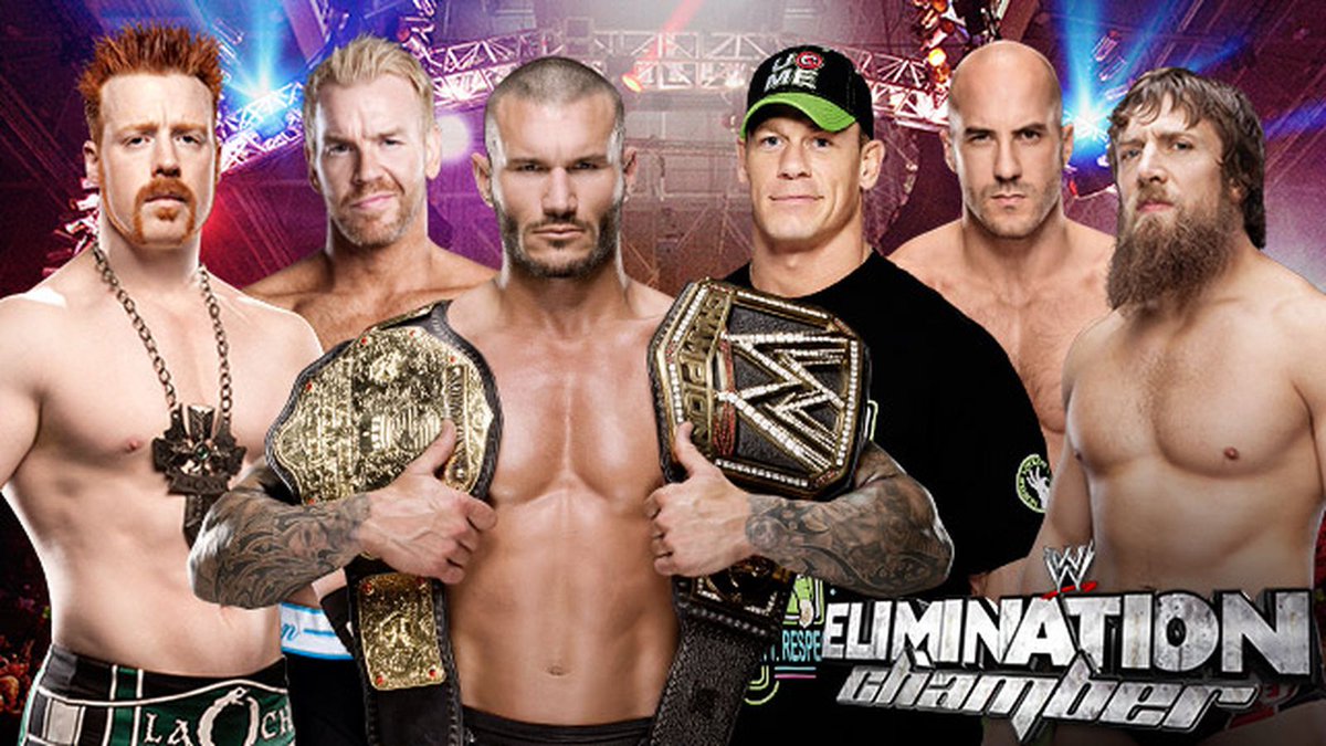 Randy Orton (c) vs Christian vs Cesaro vs Daniel Bryan vs John Cena vs  Sheamus - WWE - Elimination Chamber (23.02.2014) - WWE World Heavyweight  Championship ****1/4, image size:1200x675