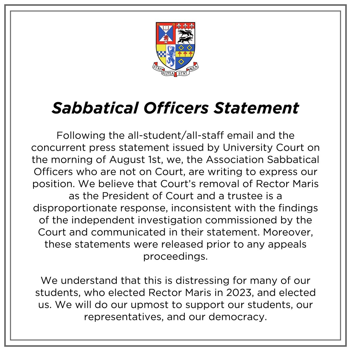 St Andrews Students' Association tweet media