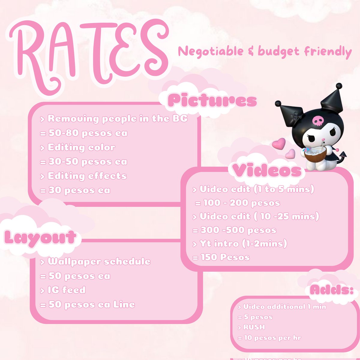 Hiii everyone 🎀 

I am open for schedule wallpaper just DM and leave a comment down below 💓

Love, Sol