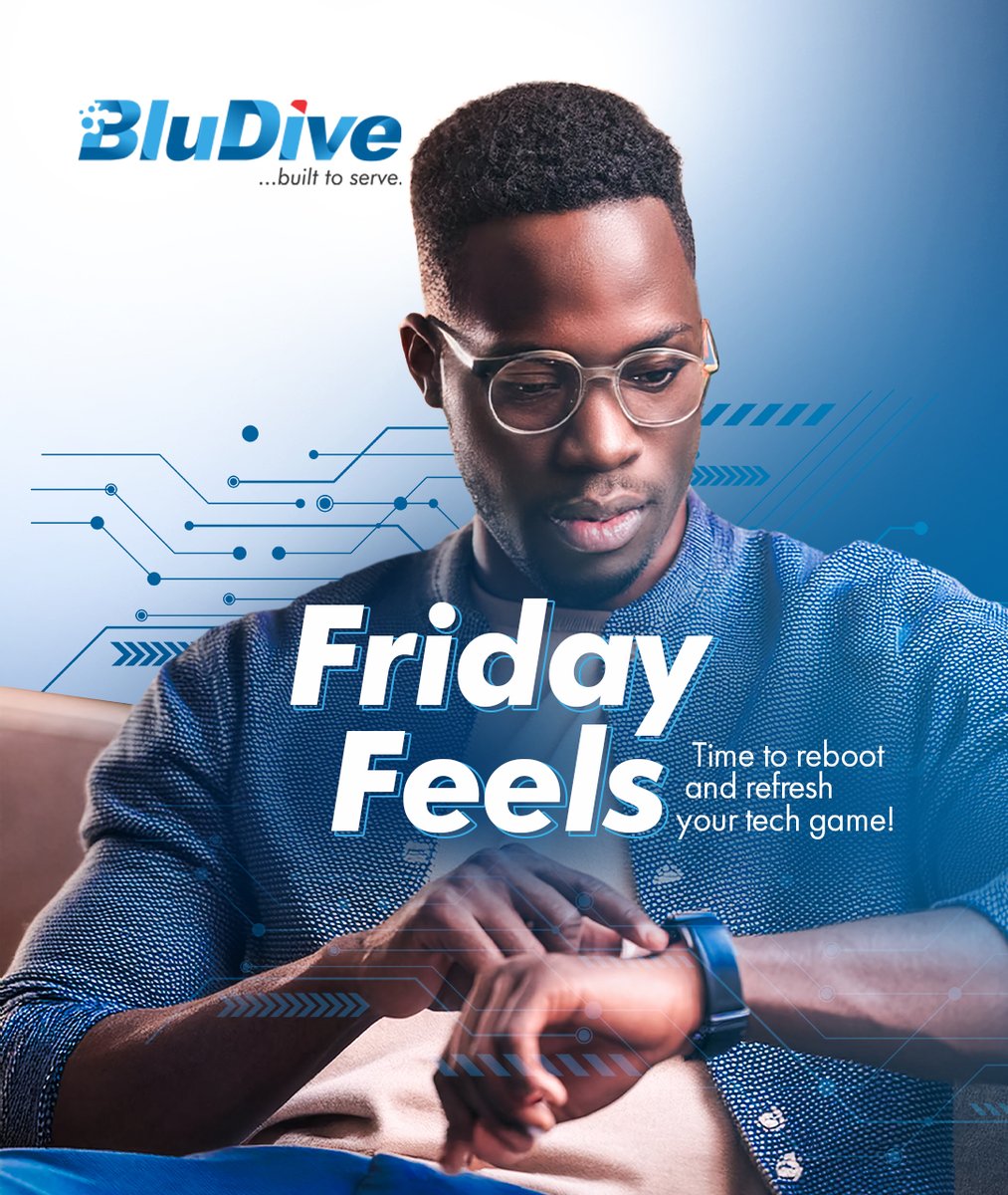 Bludivetech's tweet photo. Feel good Friday. It's a good time to put your technology needs in our hands. 

We will watch your six while you chill and unwind. The best time to get on board with BluDive Technologies is now. 
#Starlink Na 50k https://t.co/A5zIDjHRnc