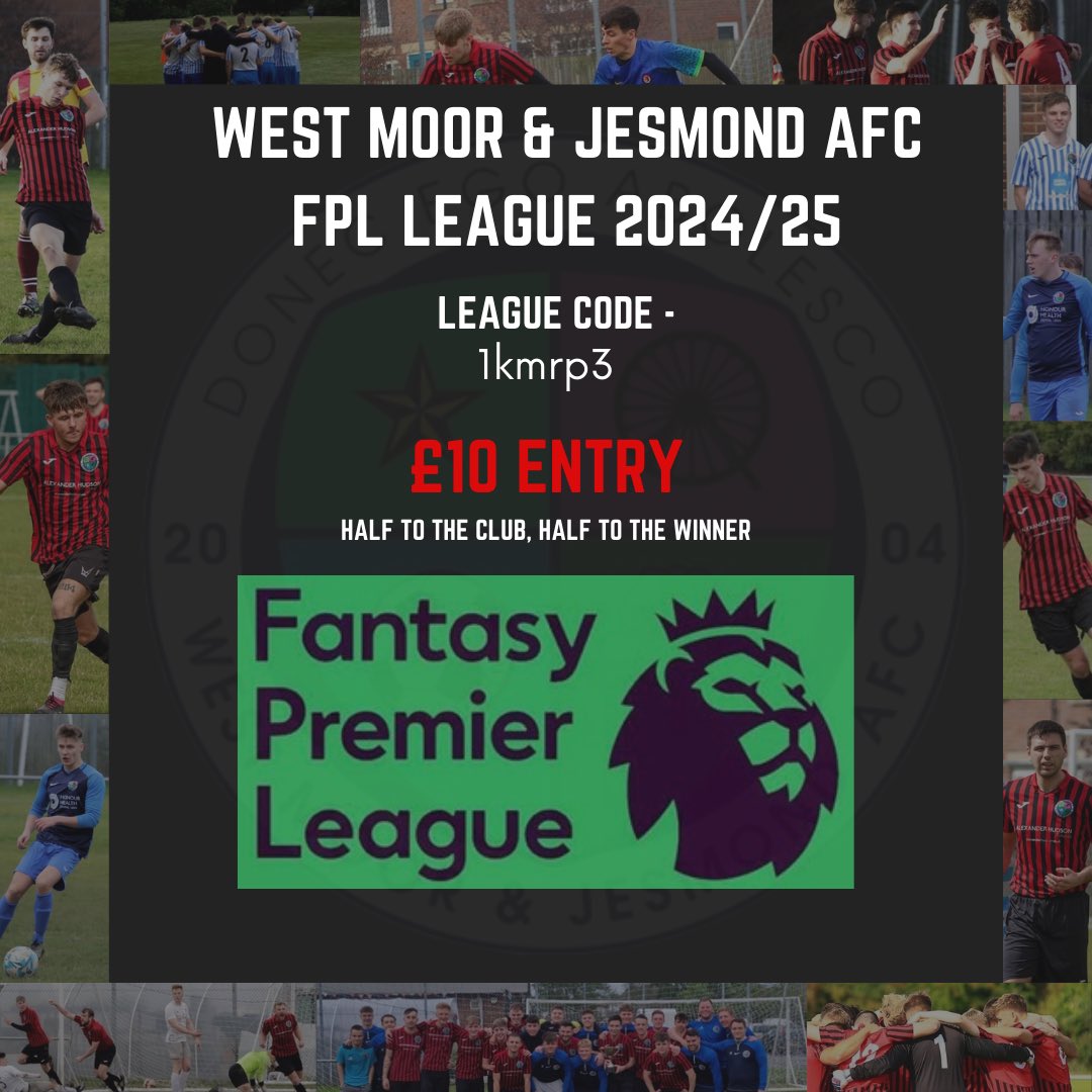 WMJAFC's tweet photo. West Moor and Jesmond AFC FPL League is live ⚽️

👇Join now using the code in the post👇 https://t.co/A1uOdzFH8I