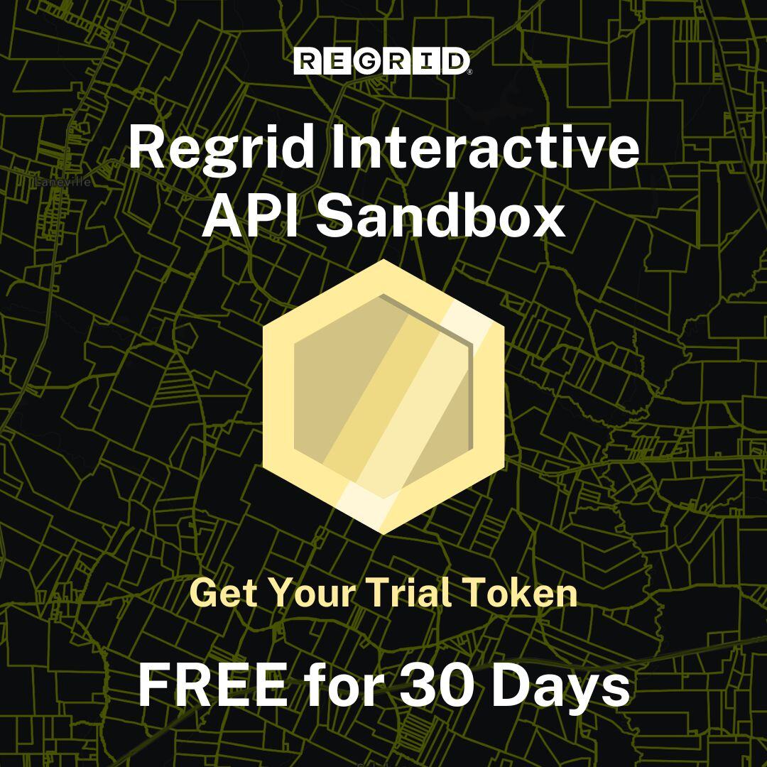 regridapp's tweet image. Discover the full potential of our parcel API &amp;amp; tiles with Regrid&apos;s interactive API sandbox. Test out all our endpoints with a 30-day free trial access!

Get your FREE trial token now: hubs.li/Q02JJLWd0.

#Regrid #LocationIntelligence #DataIntegration