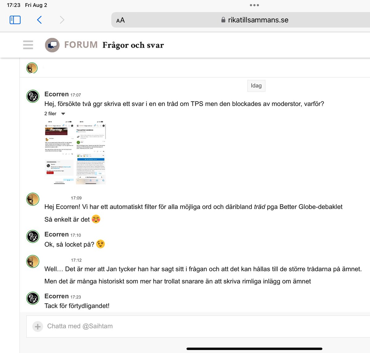 EC0RREN's tweet image. Här är svaret från moderatorn. 

Verkar vara lite av ”locket på” när det kommer till ämnet #BetterGlobe!

#finanstwitter #ekonomi