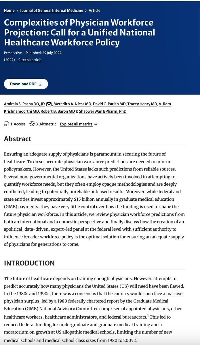 Shaowei Wan, PhD, MS, MA, BPharm (@shaoweiwanphd) on Twitter photo Our paper <a href="/JournalGIM/">JGIM Journal of General Internal Medicine</a> reviewed US #PhysicianWorkforce projection models. #PhysicianWorkforce issue is as much about #PhysicianWorkforce #distribution as #supply challenges. <a href="/societygim/">Society of General Internal Medicine (SGIM)</a>
buff.ly/3A90qit
<a href="/AmiralaPasha/">Amirala Pasha, DO, JD</a>
<a href="/docwithapurpose/">Tracey L. Henry, MD, MPH, MS</a>
<a href="/DrRam95/">V. Ram Krishnamoorthi</a>
<a href="/DrNermal/">Meredith Niess</a>
#DParish
#RBaron Our paper <a href="/JournalGIM/">JGIM Journal of General Internal Medicine</a> reviewed US #PhysicianWorkforce projection models. #PhysicianWorkforce issue is as much about #PhysicianWorkforce #distribution as #supply challenges. <a href="/societygim/">Society of General Internal Medicine (SGIM)</a>
buff.ly/3A90qit
<a href="/AmiralaPasha/">Amirala Pasha, DO, JD</a>
<a href="/docwithapurpose/">Tracey L. Henry, MD, MPH, MS</a>
<a href="/DrRam95/">V. Ram Krishnamoorthi</a>
<a href="/DrNermal/">Meredith Niess</a>
#DParish
#RBaron
