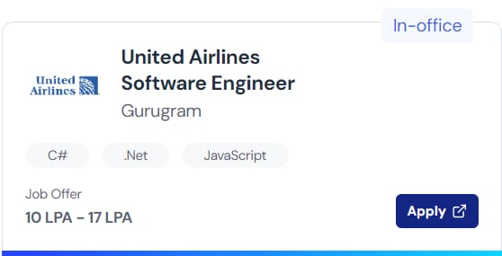 fjafreshers's tweet photo. ✈️ #ITJob for #Freshers in United Airlines company
💻 Role: Software Engineer
🎓 Education: Bachelor’s Degree in Engineering
🕒 Exp: #Fresher / up to 2 yrs
💰 Salary: 10 LPA - 17 LPA
🔗 Apply Here: https://t.co/CEMdnZ7reQ
#FreshersJobs #ITJobOpening #2024BatchJobs #Job https://t.co/yOUNAYEt7L