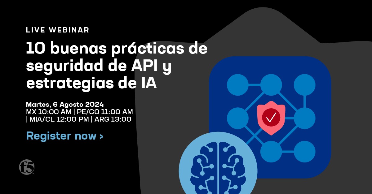 Live Webinar 10 buenas prácticas de seguridad de API y estrategias de IA

Regístrese 🔗 ms.spr.ly/6019l5uyB

🗓 6 Agosto 2024 
🕙MX: 10 am | PE/CO: 11 am | MIA/CL: 12 pm | ARG: 13 pm