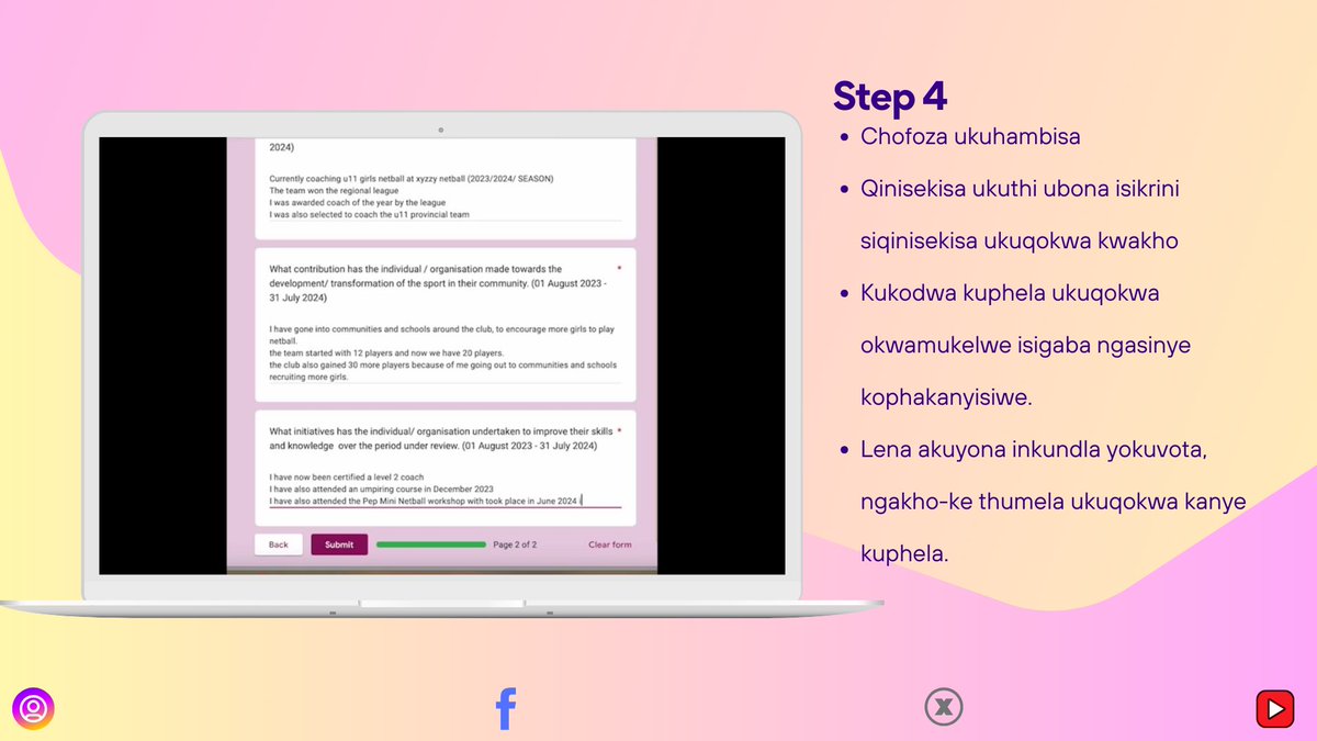 Gauteng Women in Sports Awards Nominations are open!

We decided to publish nomination forms tutorials in different languages to assist our community members understand the nomination forms. This is the Zulu version! 
Happy Nominating!!!!!!

#GWISA24
#GWISA25
#FutballingGirlsNPO
