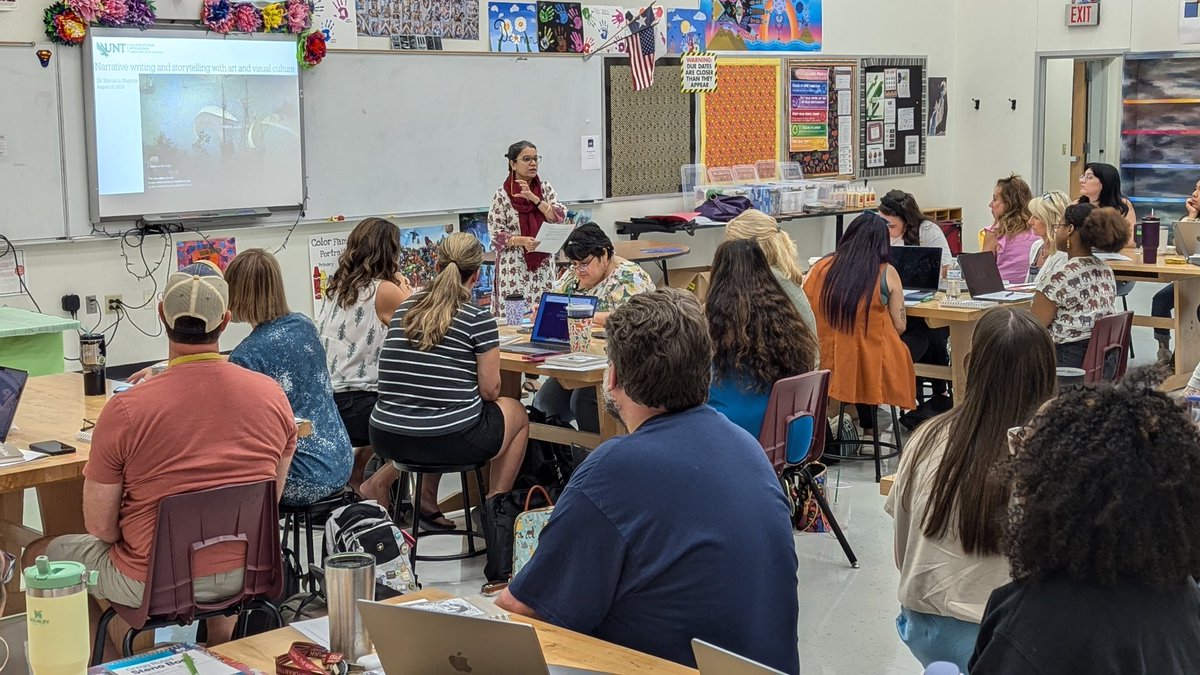 Michaelinarts's tweet photo. @LewisvilleISD art teachers learning about visual storytelling from Dr. Manisha Sharma. https://t.co/h3PhuV3IOk