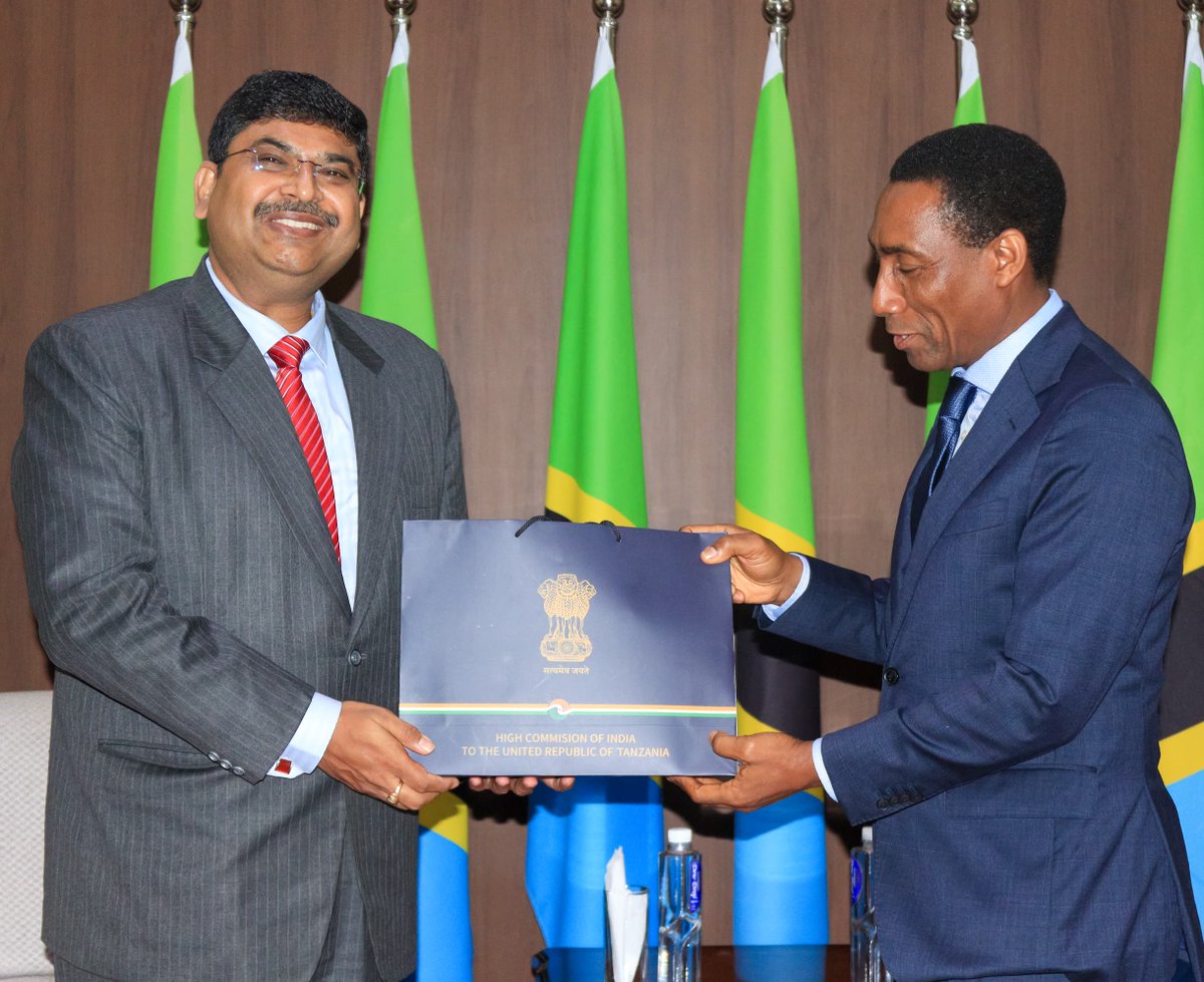 IndiainTanzania's tweet photo. High Commissioner Mr. Bishwadip Dey met Mr. Yusuph Tindi Mndolwa, Chief of Protocol, Ministry of Foreign Affairs of Tanzania. https://t.co/aJFaI7xrgQ