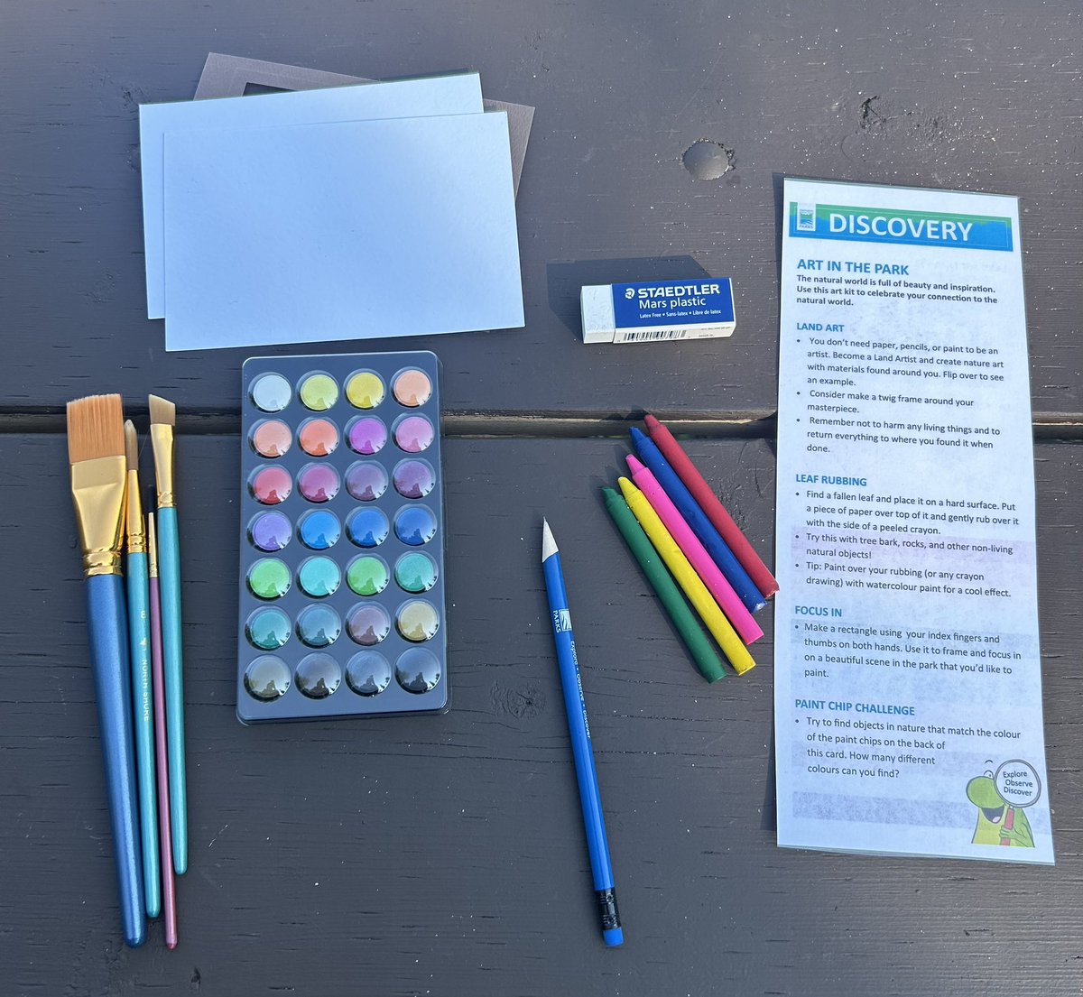 ReneBrunellePP's tweet photo. We are offering FREE Discovery Kits for rental! 🐸🐝🌸🌳🐟

Swing by the gatehouse to pick up your kit and start your adventure.

Choose from:
🔎 Explorer Kit
🎨 Art in the Park Kit
🌌 Night Sky Kit

For details visit https://t.co/oNloeTbh0V

#discovery #renebrunellepp https://t.co/x8c2hMWr3i