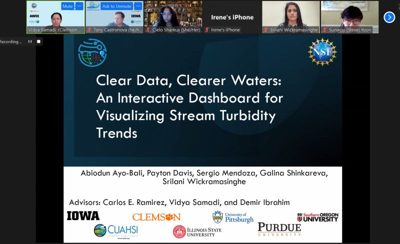 Last day of #WaterSoftHack with Capstone project presentation. WaterSoftHack Fellows present stream turbidity trends. What an honor to mentor these brilliant minds!! <a href="/NSF/">U.S. National Science Foundation</a> 
#MachineLearning 
#waterscience