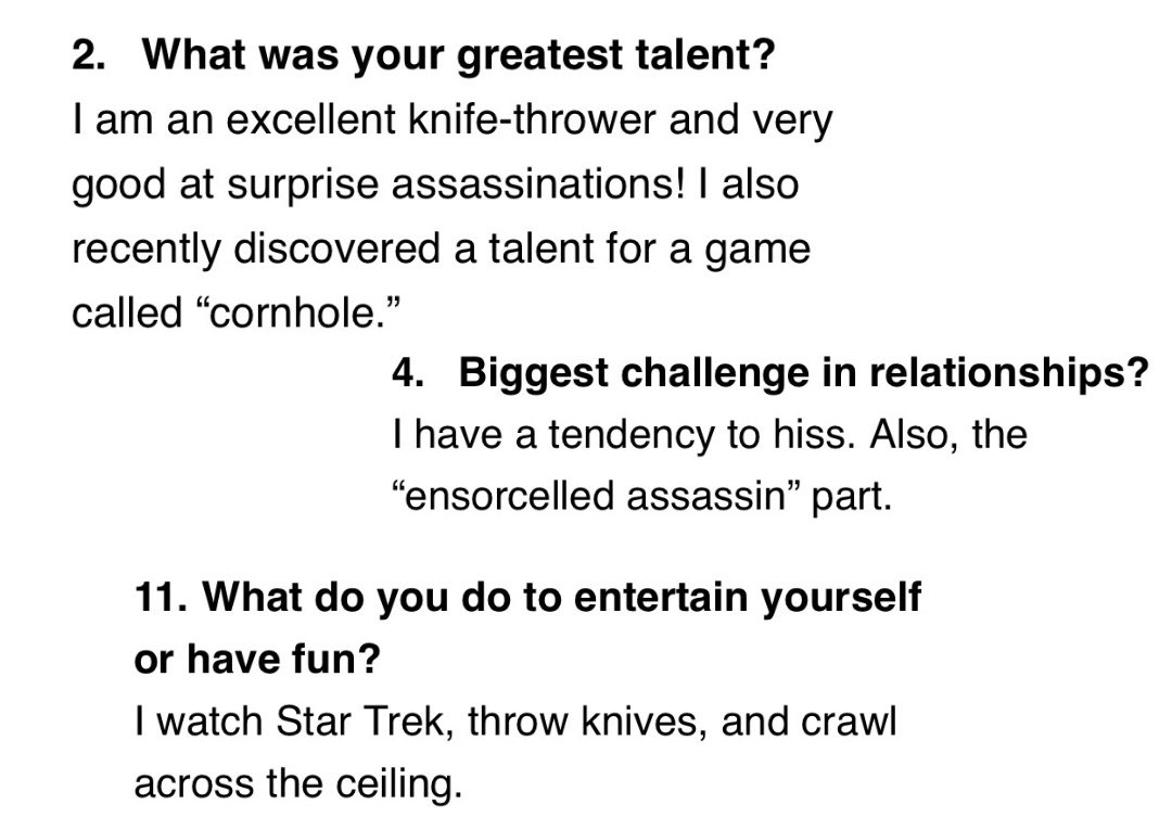 Currently drafting promo articles for A WEREWOLF’S GUIDE TO SEDUCING A VAMPIRE and this interview written from Eleonore’s perspective is particularly unhinged.

(Pre-order link because we are less than two weeks away!!!! villagebooks.com/preorder-hawle…)