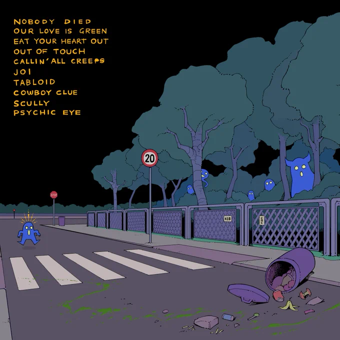 Throwback to an album cover commission from last year, illustrated the front back, and art on the inside! I even own it on vinyl which is really cool to own. 