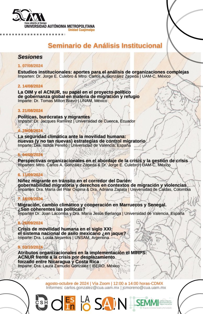 AlbertoGZepeda's tweet photo. #AgendaSAIN #UAM_Cuajimalpa #GISEMMI

Sesión 1.
Estudios institucionales: aportes para el análisis de fenómenos complejos
Imparten: Jorge E. Culebro &amp; Carlos A. González Zepeda 
07-08-2024 | Zoom | 12:00 a 14:00 hrs CDMX
@jorgeculebro @Semmi_UAM @uamcuajimalpa @DcshUam https://t.co/iNI5KdoxEx