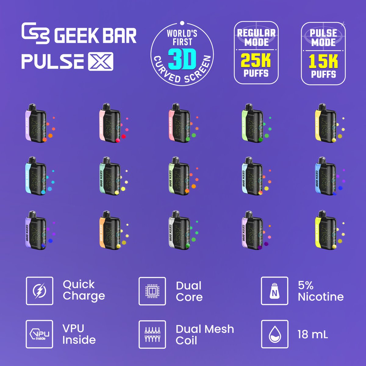 Looking for the Geekbar Pulse X? The hottest device on the market can be difficult to find, but your local Vapor Lounge has all 15 flavors, in stock and ready! With multiple locations around the Inland Northwest, there is a Vapor Lounge near you! 

#VaporLounge #Geekbar #pulsex