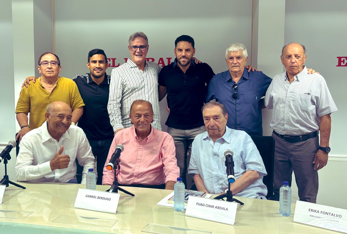 Está lista la nómina rojiblanca para la tertulia ‘Júnior, 100 años de gloria’. Tendremos también a Juan Carlos Delménico e Iván René Valenciano por videollamada. #100AñosJunior