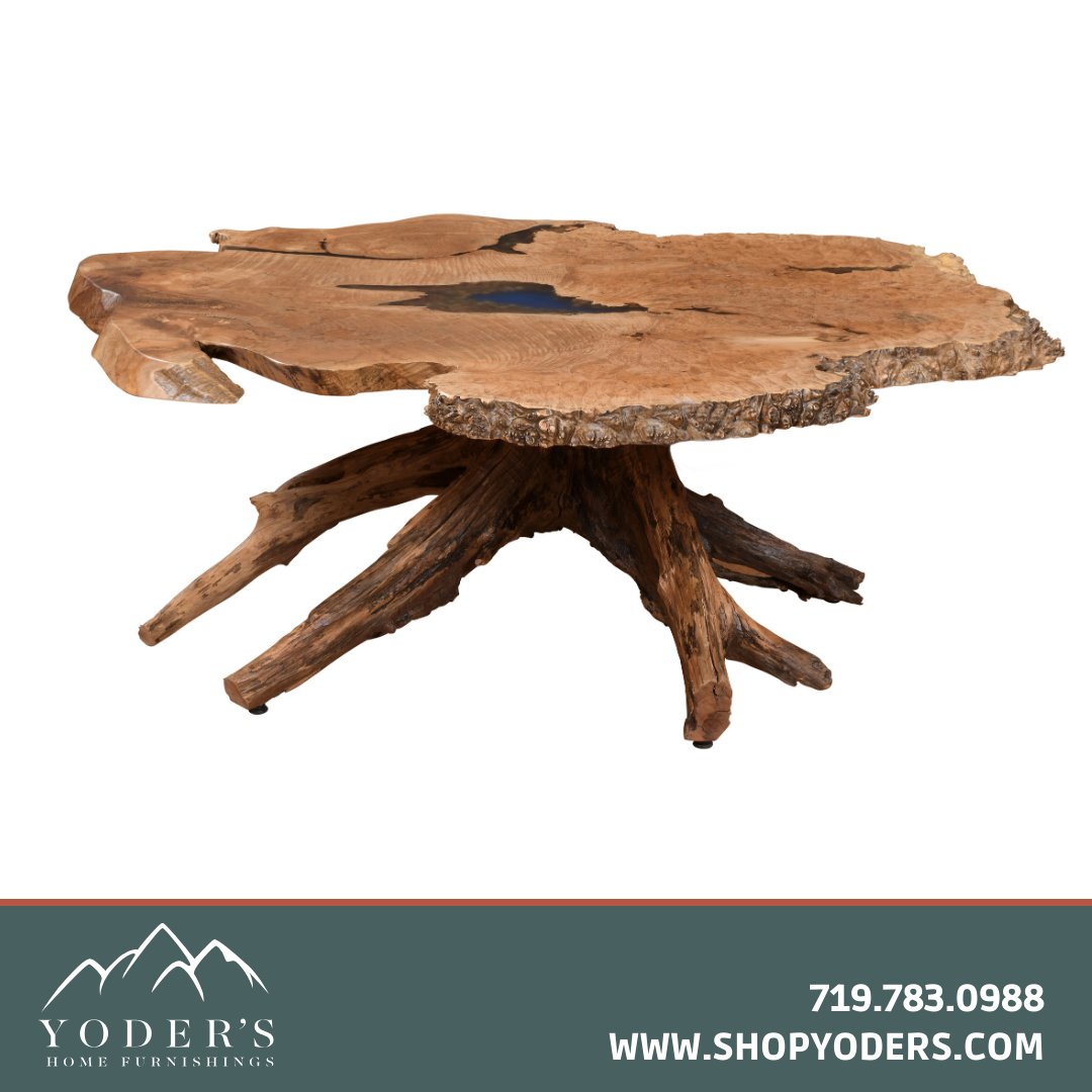 furnitureyoder's tweet image. ☕🪵 Looking for a one-of-a-kind coffee table? Check out our stumps from US lakes, turned into masterpieces with live edge slabs and colorful epoxy! 🌊✨ Visit us in Westcliffe this weekend and be amazed! 

#YodersHomeFurnishings #Westcliffe #CoffeeTable #EpoxyArt