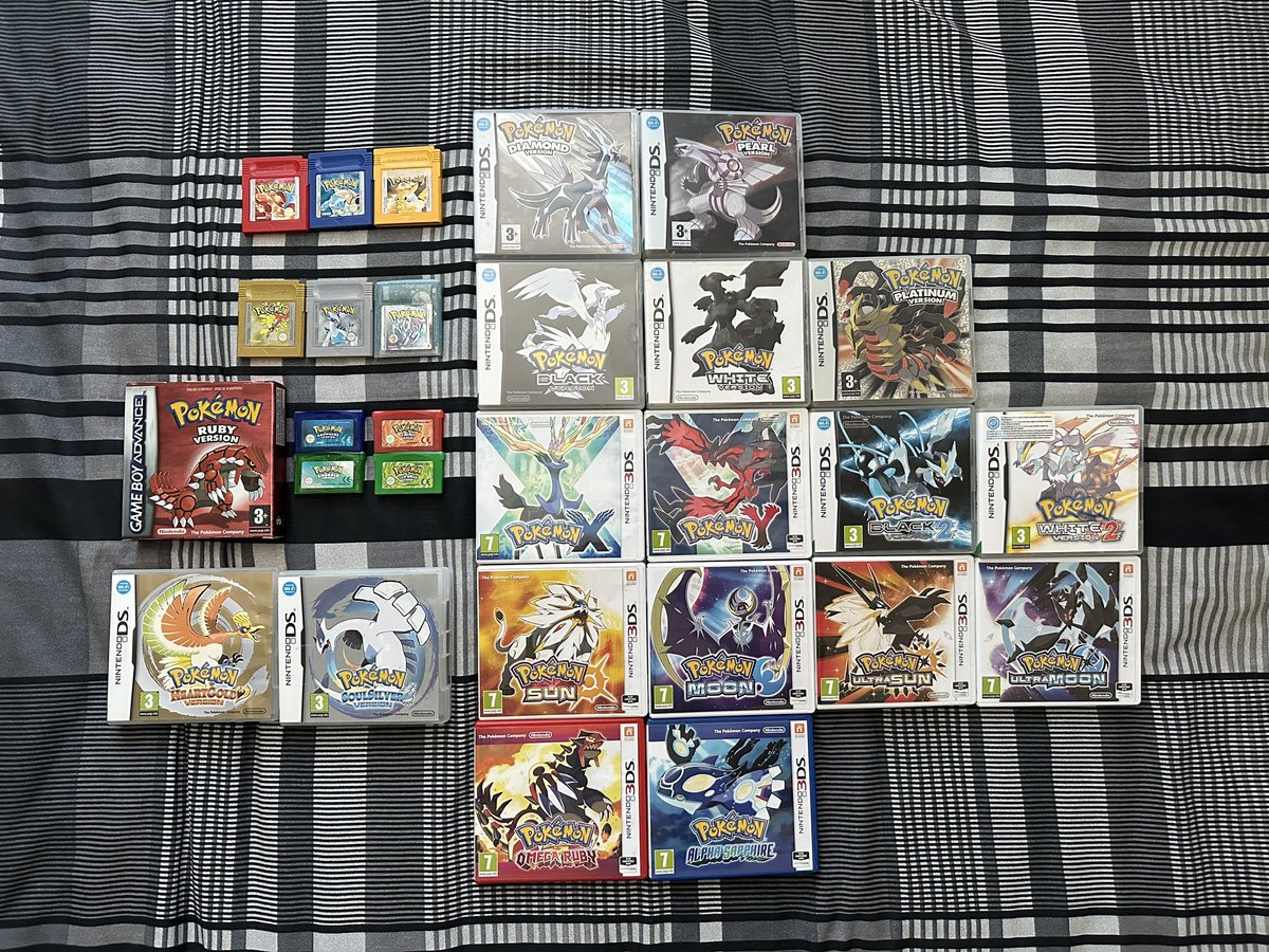 I’ve finally managed to collect gen1-7 for #pokemon ☺️ ! 
Which game is your favourite?
Mine would have to be Ruby/X.