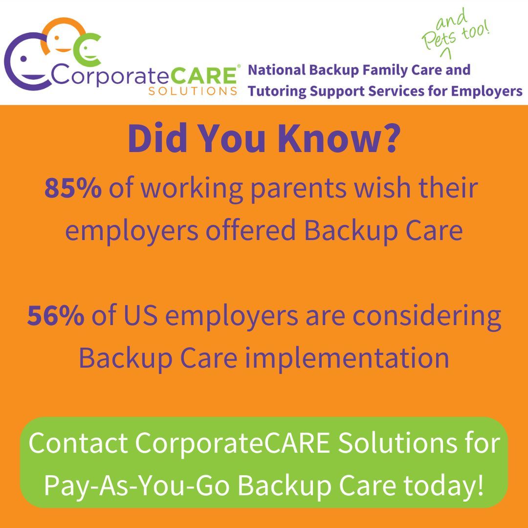 CCS4CARE's tweet photo. Be an employer of choice while supporting your most valuable asset.

Contact us today! 

https://t.co/h1N4W5d14C 

#corporateCAREsolutions #EmployeeBenefits #BackupCare #ChildCare https://t.co/wCuiw3HVqw