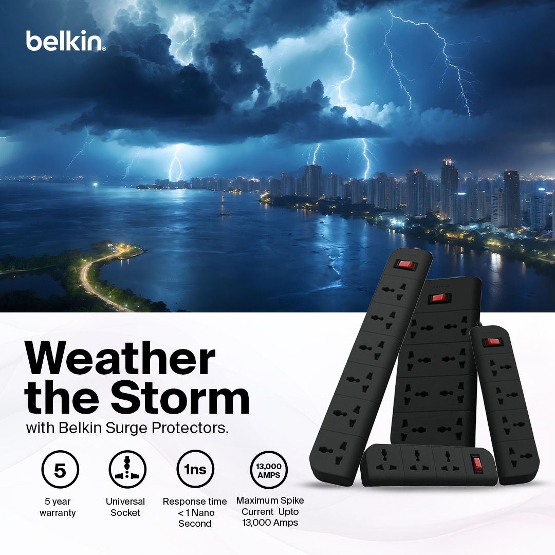 belkin_india's tweet image. Weather the storm with Belkin Surge Protectors. Keep your devices safe during power surges with reliable, fast protection. Stay connected with Belkin. Shop now!

#Belkin #SurgeProtector #DeviceProtection #StayConnected #TechSafety #PowerSurge #ReliableProtection