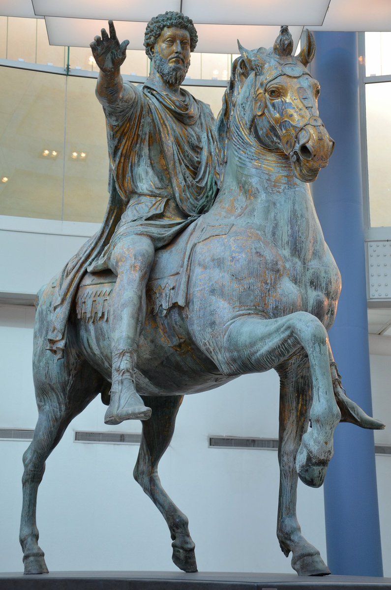 HistoryMttrs's tweet photo. #History #RomanEmperors #Rome
Marcus Aurelius is my favourite Roman Emperor.
Marcus Aurelius, born Marcus Annius Verus in 121 CE, was a Roman Emperor from 161 CE until his death in 180 CE.
Marcus Aurelius, the Greatest Emperor of Rome (161–180 CE), who presided over the most majestic days of the Roman Empire.
⚖ #Emperor #Philosopher #Warrior
• Marcus Aurelius was deeply influenced by Stoic philosophy, particularly the teachings of Epictetus. Stoicism emphasizes rationality, self-discipline, and virtue as the path to a tranquil and virtuous life.
• Marcus Aurelius is often considered one of the “Five Good Emperors” due to his commitment to justice and his efforts to improve the welfare of the Roman people.
• Marcus Aurelius believed that individuals have control over their own judgments, desires, and reactions, and that virtue consists in aligning these with reason.
• Marcus Aurelius’ philosophy included the acceptance of the natural order, the impermanence of life, and the importance of living in accordance with reason and virtue.
Marcus Aurelius was the last of the Five Good Emperors of Rome.
The Dynasty Not Tied By Blood.
Marcus Aurelius’ reign (161–180 CE) also marked the end of a period of internal tranquility and good government.
🔥 After his death the Roman Empire quickly descended into civil war.
Marcus Aurelius symbolized the Golden Age of the Roman Empire for many generations in the West.
Marcus Aurelius’ life and writings continue to inspire individuals seeking wisdom, resilience, and ethical guidance in the face of life’s challenges.
📸 Marcus Aurelius by Carole Raddato
#MarcusAurelius #RomanEmpire