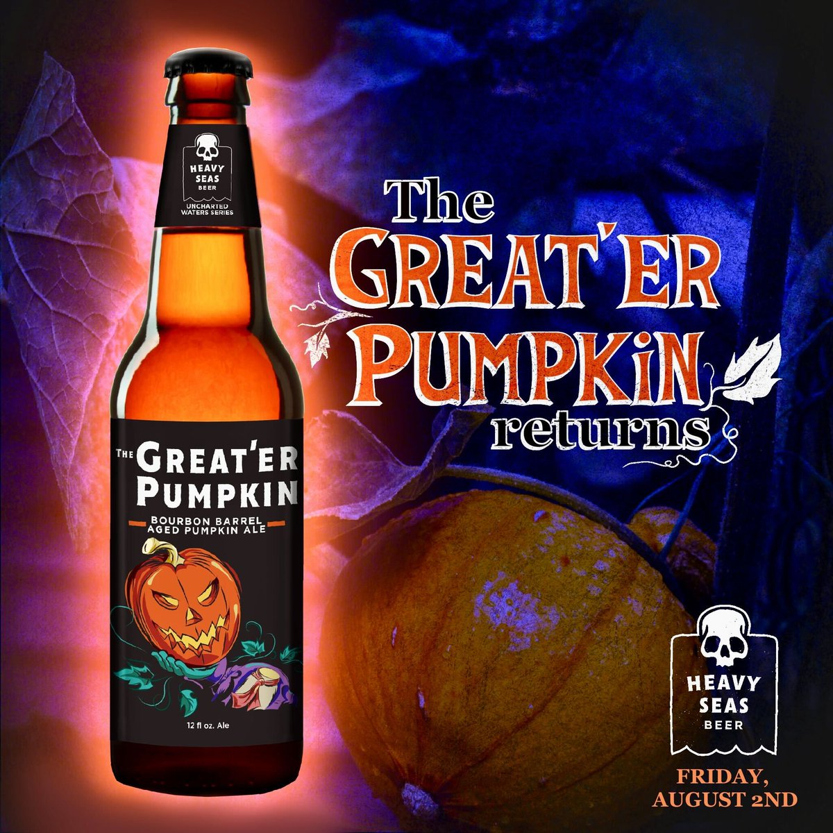 We know what you're thinking... it's never too early for PUMPKIN! 😉🍻

The Great'er Pumpkin is officially back for 2024... and releases at the Heavy Seas Taproom TODAY!
