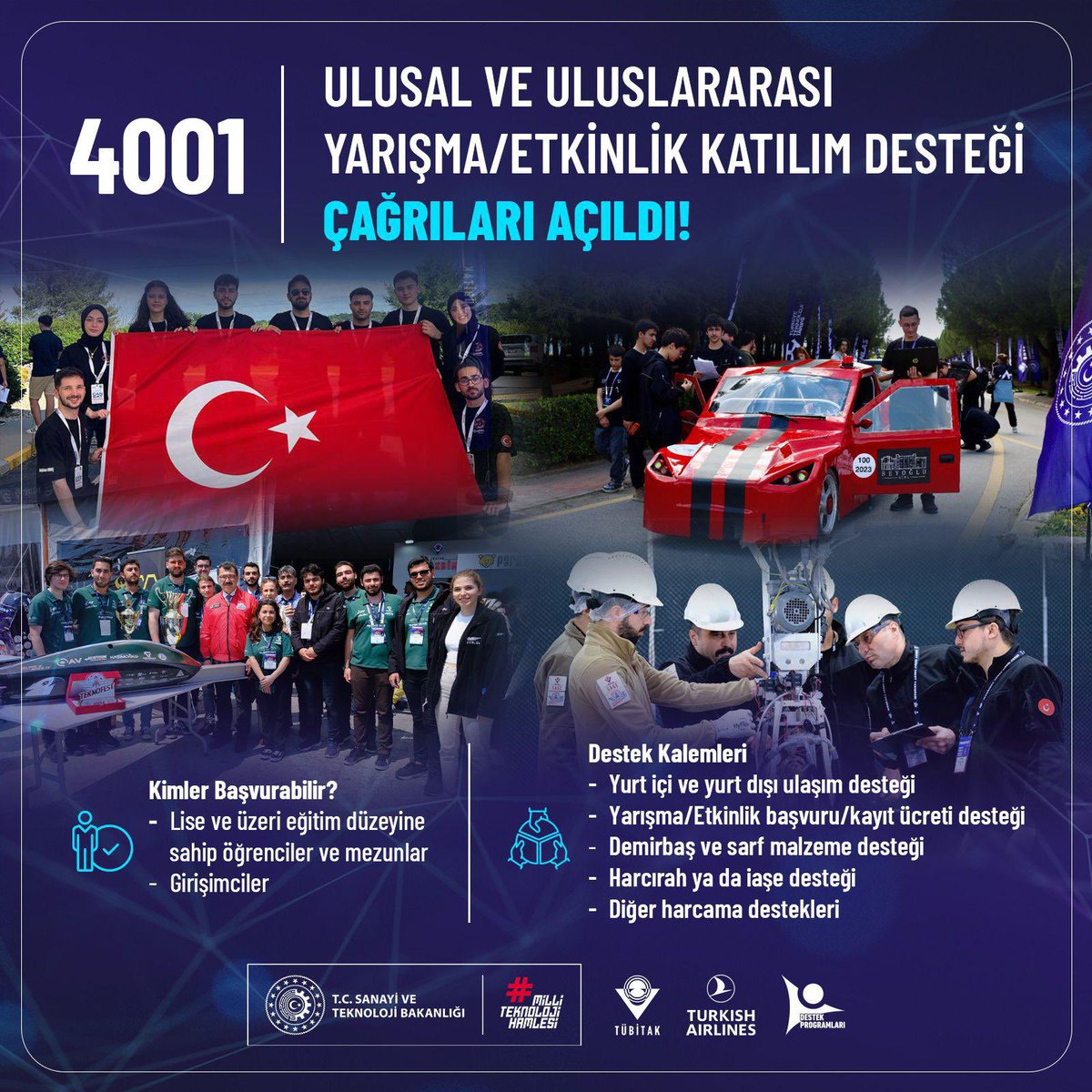 ✨ Uzun Zamandır Beklenen Destek Programımız ile TÜBİTAK, Ülkemiz için Geliştirenlerin ve Üretenlerin Yanında!

Öğrenimi devam eden lise öğrencileri ile lise ve üzeri eğitim düzeyine sahip öğrenci, mezun ve girişimcilerin proje üretmelerini, geri bildirimler yoluyla projelerini