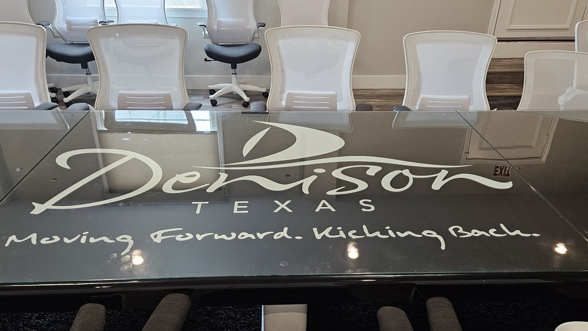 Denison was founded in 1879! The Chamber of Commerce has a table  built in 1977 donated from KATY Depot! #dhs1 Moving forward, kicking back!