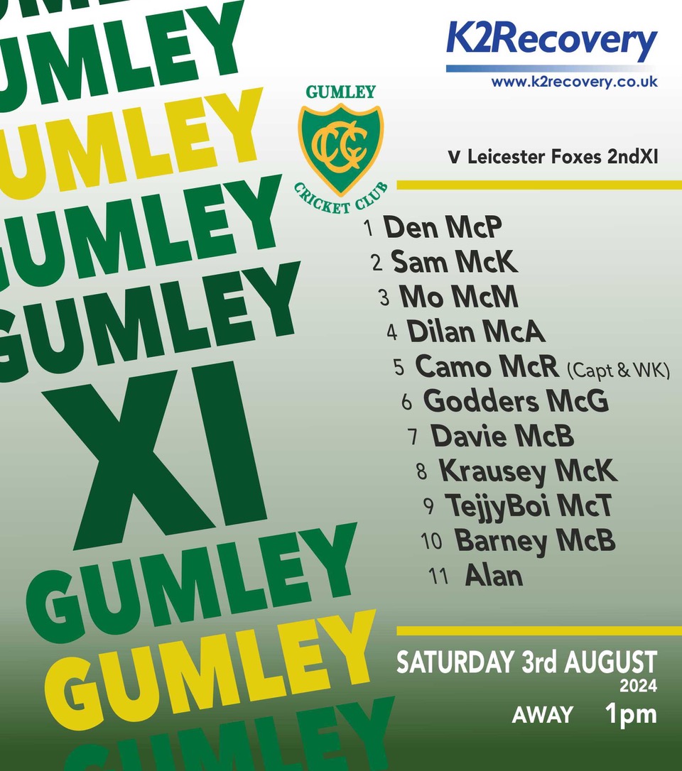 Gumley Cricket Club (@gumleycc) on Twitter photo Away in Leicester, repping our <a href="/K2Recovery/">K2 RECOVERY</a> shirts and going on a fox hunt. Play well boys. Keep cool! ๐๐ Away in Leicester, repping our <a href="/K2Recovery/">K2 RECOVERY</a> shirts and going on a fox hunt. Play well boys. Keep cool! ๐๐