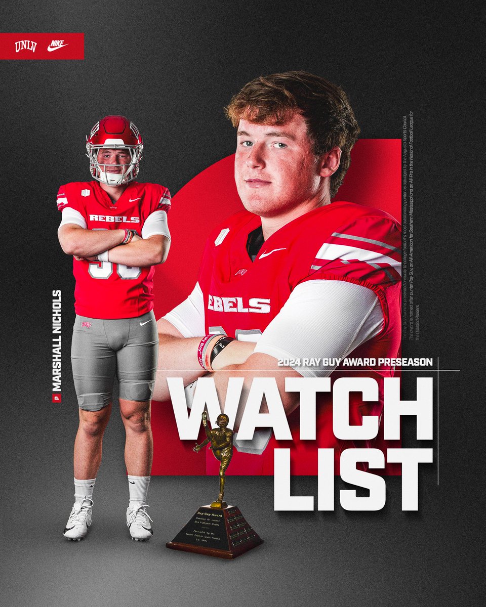 Best punter in the nation.

<a href="/MarshallN1_17/">Marshall Nichols</a> has been named to the <a href="/RayGuyAward/">Ray Guy Award</a> watchlist👀

🔗 unlvrebels.com/news/2024/8/1/…