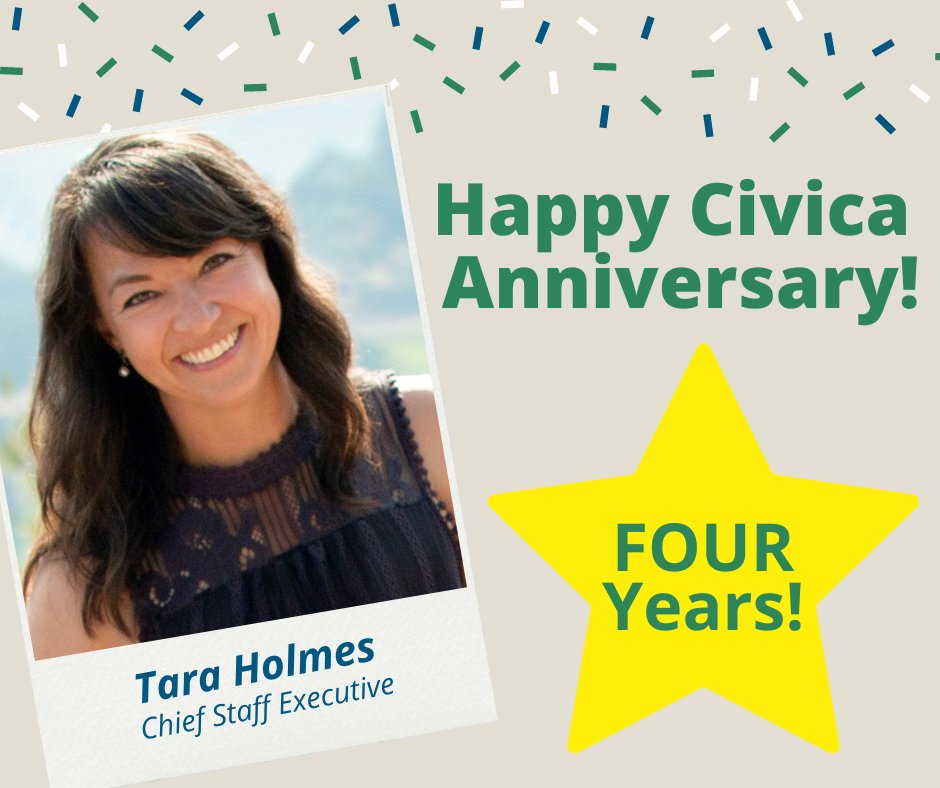 🎉 Congratulations, Tara Holmes, on 4 Amazing Years with Civica! 🎉

We're thrilled to celebrate Tara Holmes, one of our incredible Chief Staff Executives, for her four years of dedication and outstanding leadership at Civica.