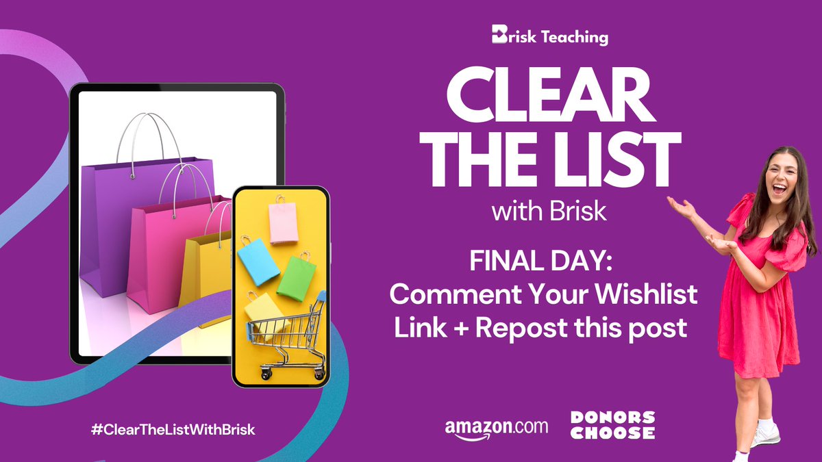 Day 7 of #ClearTheListWithBrisk has arrived!⁣⁣ 🛒🛍️

Today's challenge is: ⁣⁣ ⁣⁣        

1️⃣Comment your wishlist link
2️⃣Repost this post

💬 We'll let you know you've won by leaving a comment on your post on a rolling basis.       

➡️ This opportunity will remain open